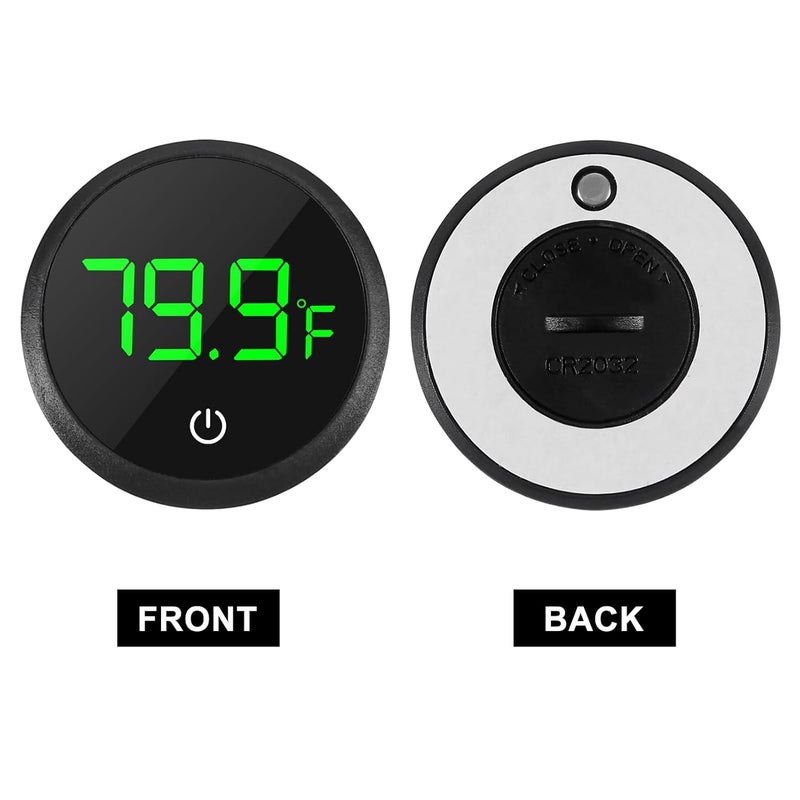 DORHEA 2Pcs Digital Aquarium Thermometer Fish Tank Digital LED Display Thermometer Fahrenheit Aquarium Temperature Sensor with LED Touch Screen for Aquarium Glass Containers Plant Reptile Turtle Tank-Black - Image 3